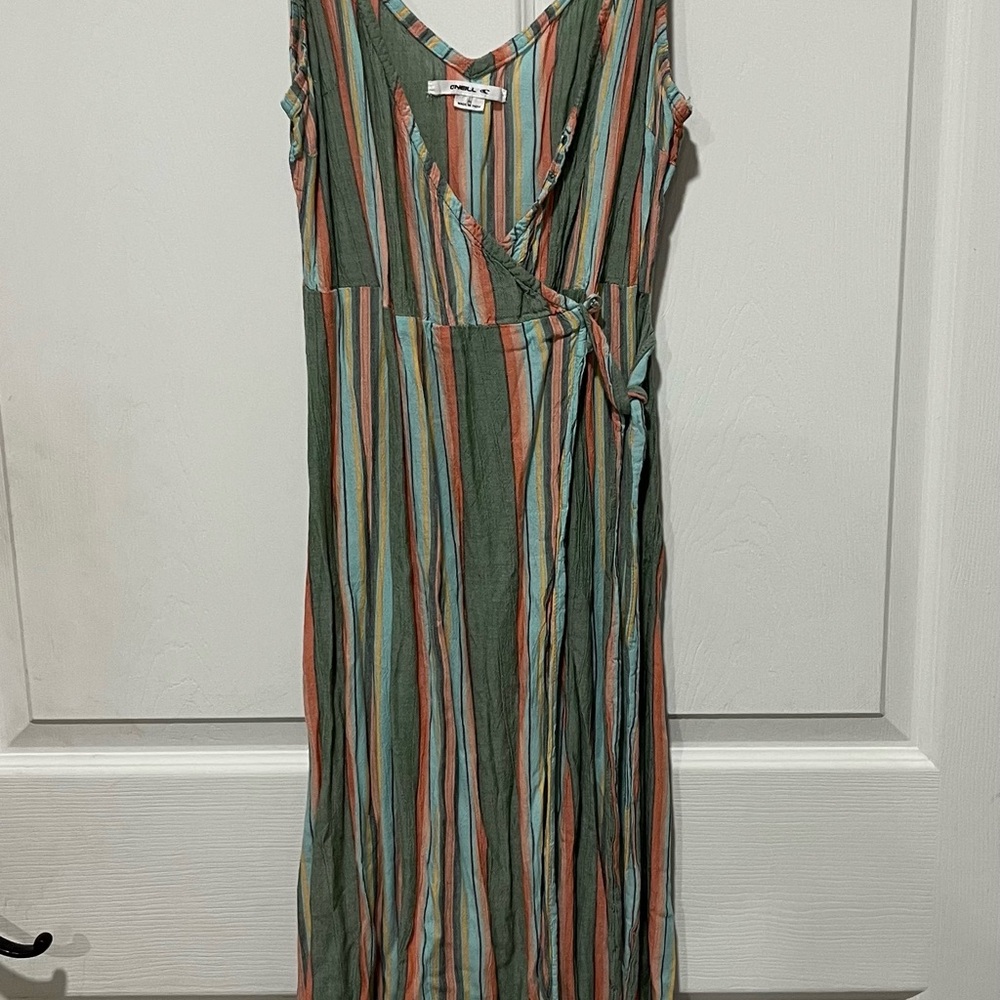 O’Neill Wrap Striped Multicolor Sleeveless Dress